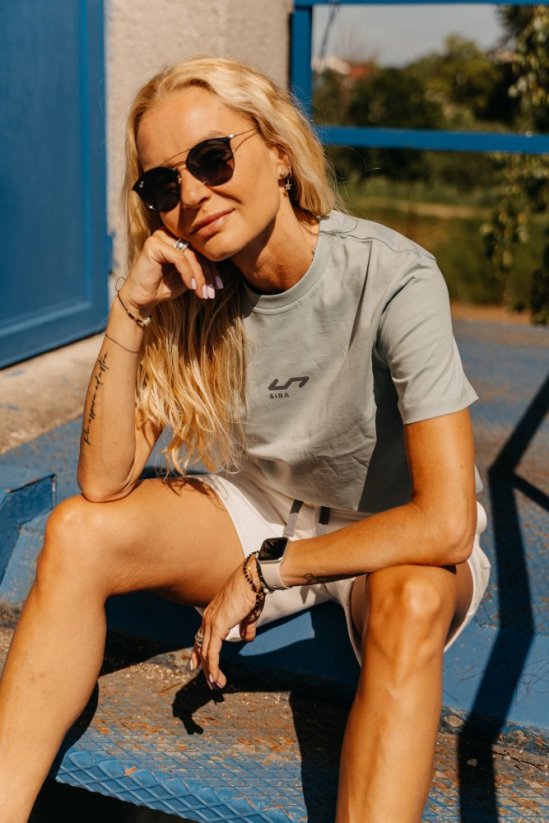 Dámské tričko - zelená - Velikost: XS/S, Potisk: bílé logo
