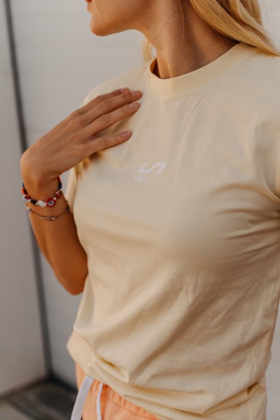 Dámské tričko - žlutá - Velikost: XS/S, Potisk: bílé logo